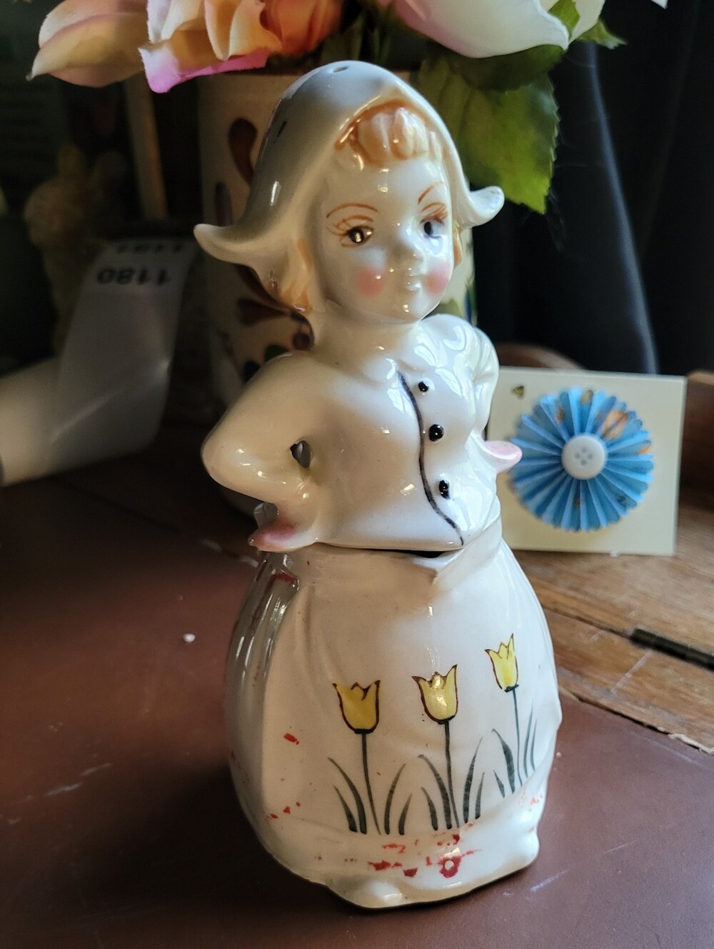 Vintage Dutch Girl Creamer & Sugar Shaker